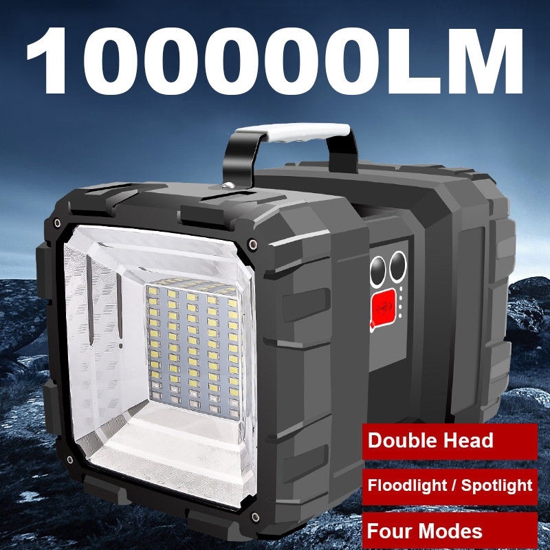 Đèn pin chiếu sáng cầm tay siêu sáng đèn pha rọi LED cầm tay chính hãng 100000lm có thể sạc lại L2 + 35 hạt đèn SMD