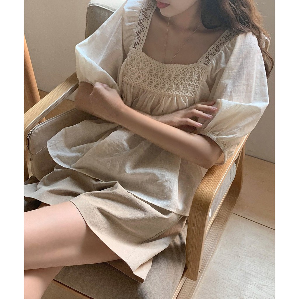 Set áo cộc tay quần đũi. set áo quần cổ điệu