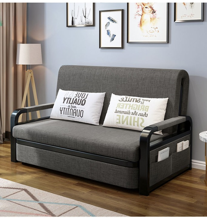 Giường sofa thông minh gấp gọn thành ghế khung thép có hộp chứa đồ,Sofa giường gấp gọn đa năng