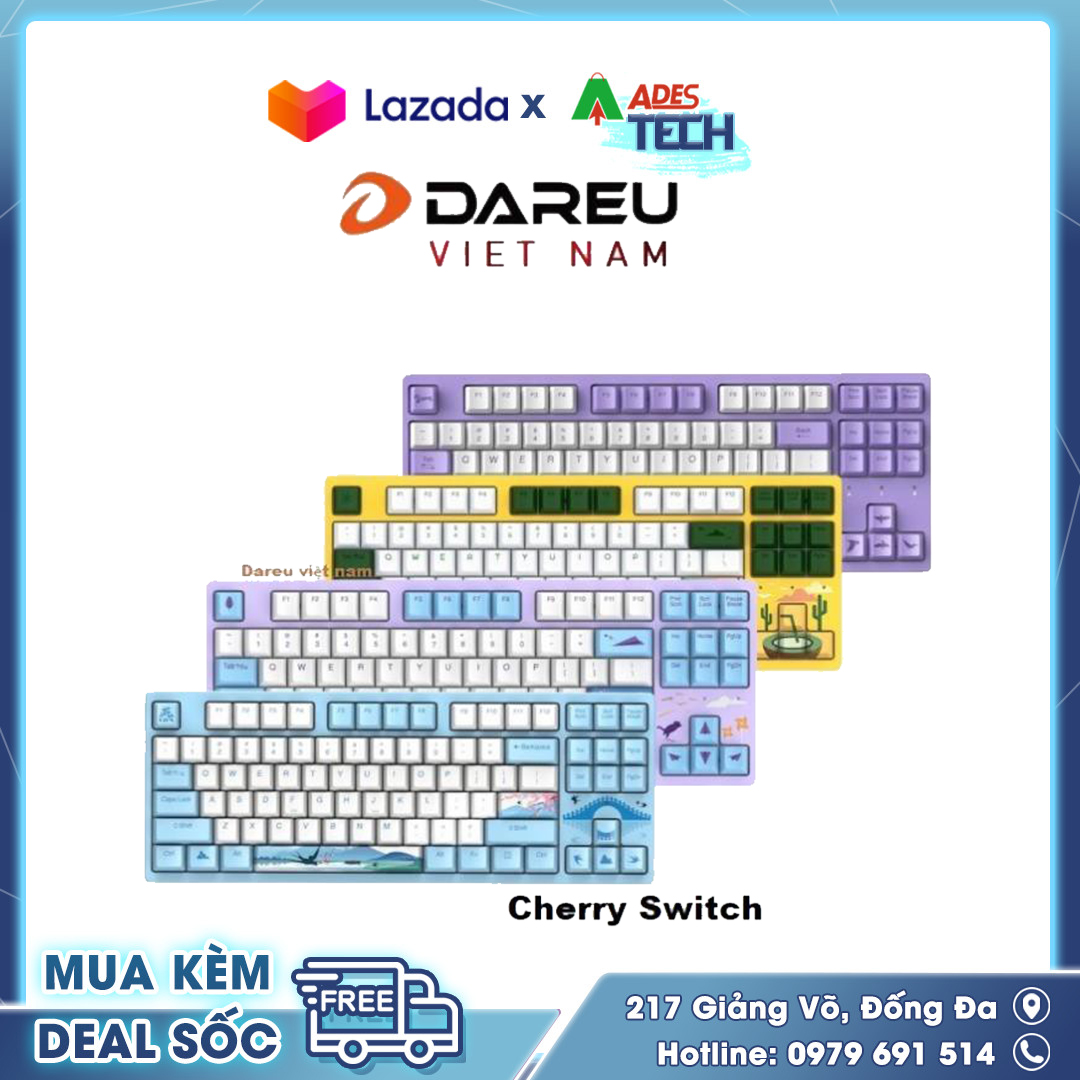 Bàn phím cơ DareU A87 series Cherry Switch - Bảo hành chính hãng 24 tháng