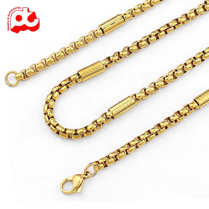 [Hoàn tiền 6%]Dây chuyền nam inox thời trang kiểu bọc khoanh chạm họa tiết tròn trangsucpt kích cỡ 4mm màu trắngthép không gỉ PTDCNA164