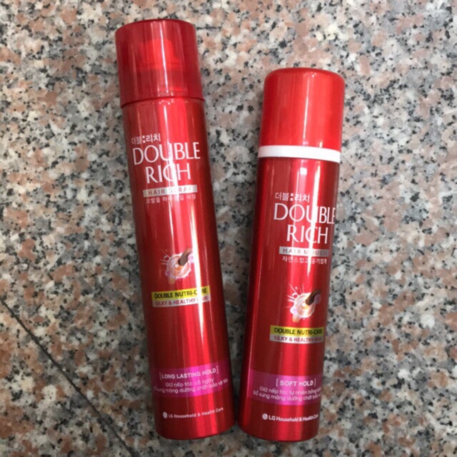 Gôm/ bọt tạo kiểu double rich hàn quốc 170ml/ 150ml