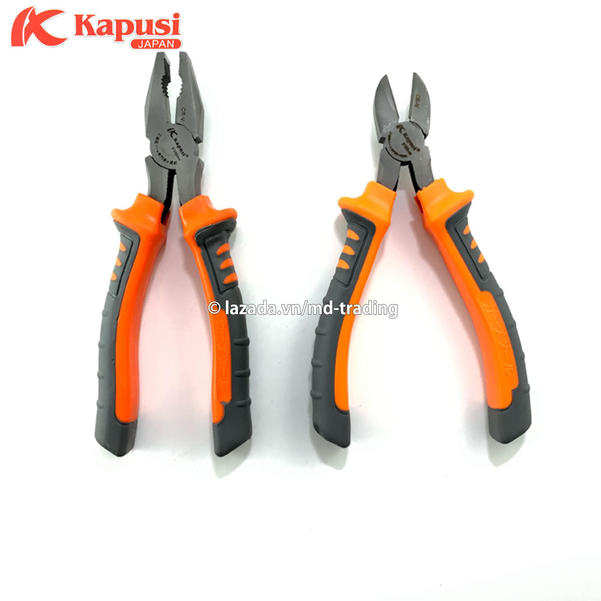 Bộ kìm điện, kìm cắt thép Nhật CR-V cao cấp Kapusi Japan 8 inch