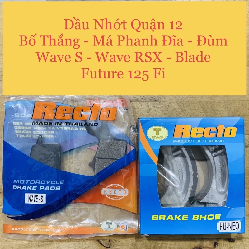 Bố Thắng Honda Future Fi Wave RSX Wave S 110 Đĩa Đùm Recto - Made in Thailand