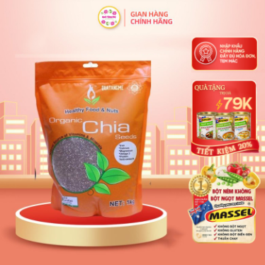 Hạt chia Healthy Food & Nuts Organic Chia Seed 1kg có chứa nhiều thành phần dinh dưỡng rất tốt cho cơ thể