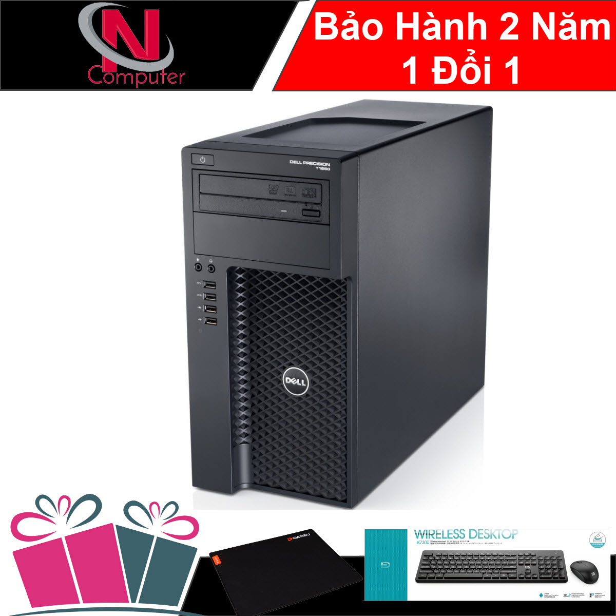 [HCM]Siêu Hót - Máy TrạmDell Precision T1700 MT ​​​​​​​(CPU Xeon E3-1240 V3 Ram ECC 8GB HDD 1TB VGA Quadro K600) + Bộ Quà Tặng - Hàng Nhập Khẩu