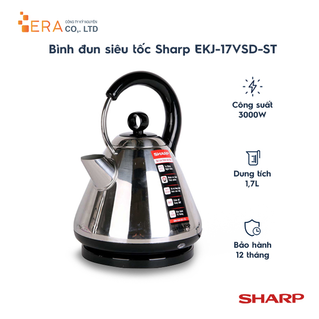 Bình đun siêu tốc sharp ekj-17vsd-st