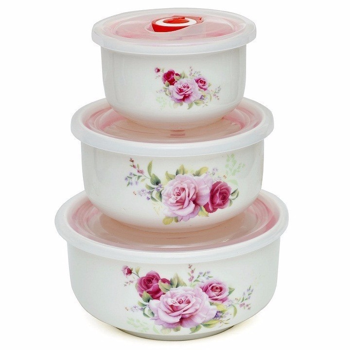 Bộ 3 tô sứ có nắp đậy cao cấp mới 2019 - b3ts