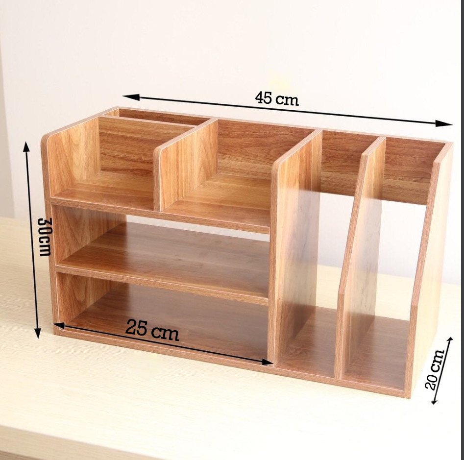 Kệ để hồ sơ văn phòng tiện lợi, kệ sách để bàn nhỏ gọn gỗ MDF chống ẩm cao cấp