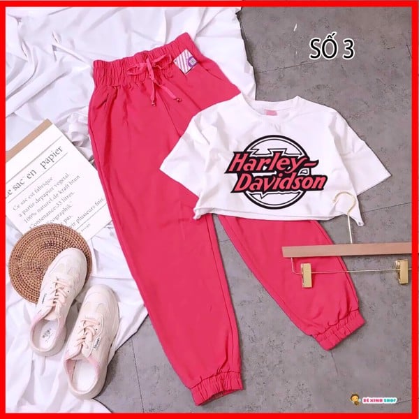 Bộ bé gái thể thao quần jogger cho bé gái đi chơi