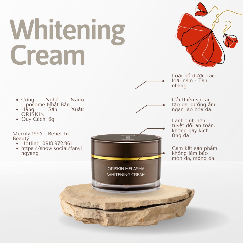 Kem Nám Tàn Nhang Oriskin Melasma & Whitening Cream 6g