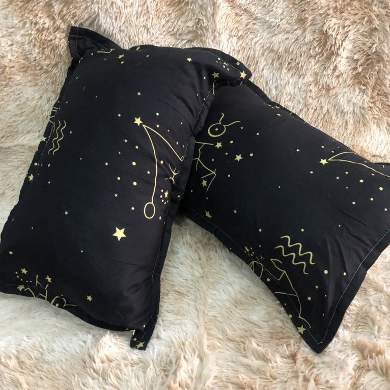 Gối nằm ngủ cho người lớn 40x60cm, vỏ gối vải poly cotton - ruột chần gòn mỏng êm ái, mềm mịn - có bán lẻ ruột trắng - [CUNG HOÀNG ĐẠO]