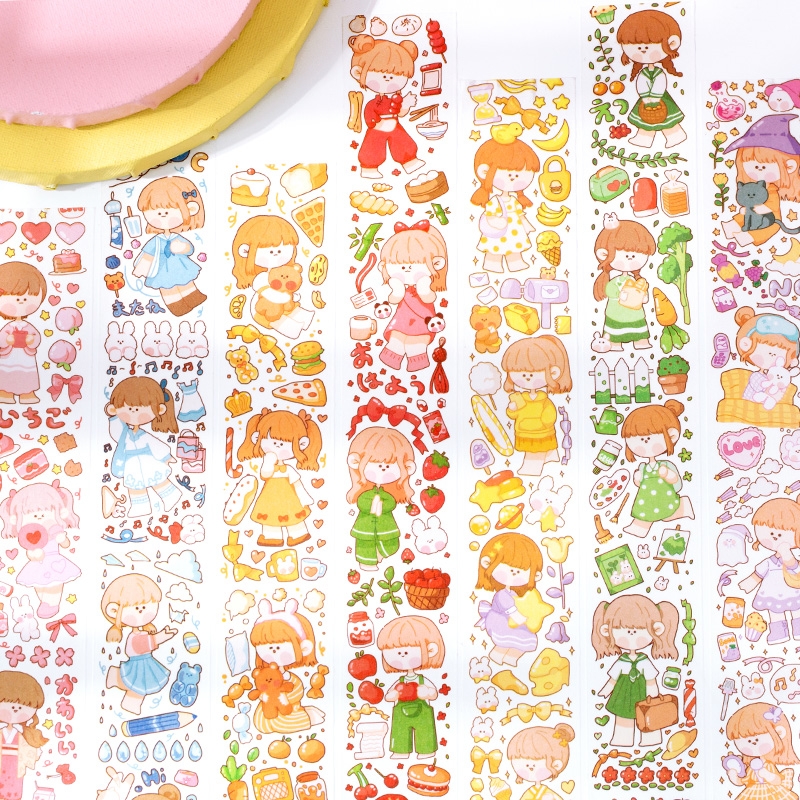 Đồ chơi hình dán washitap Siêu Xinh, Set 5 Cuộn Sticker Giấy Trang Trí, Washi Tape Họa Tiết Dễ Thương Trang Trí Sổ Tay, Nhật Ký