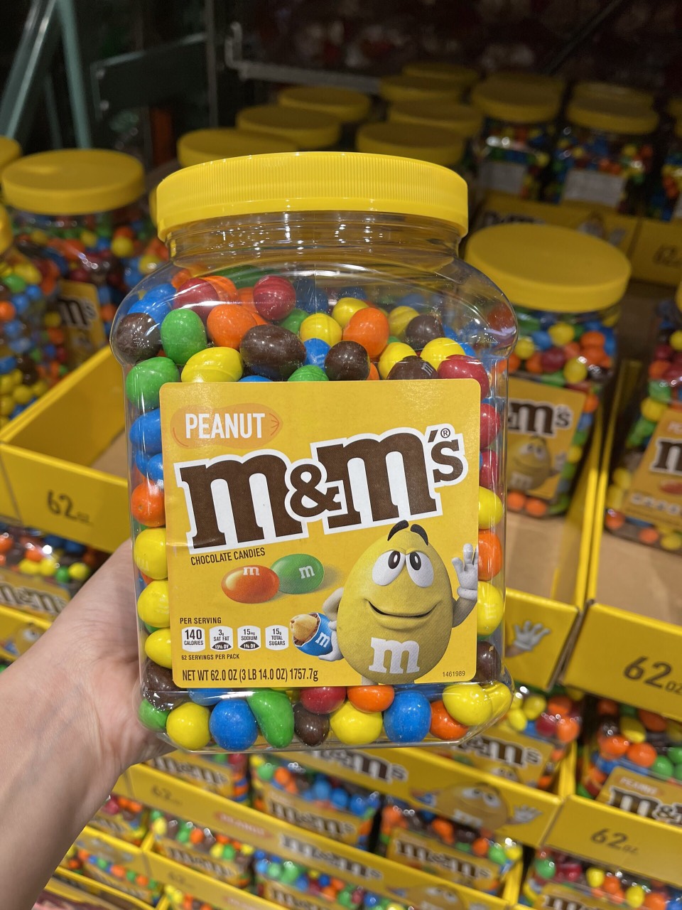 Date6/2024 kẹo socola nhân bơ đậu phộng m&m peanut butter chocolate - hộp sô cô la 1.757,7 gram