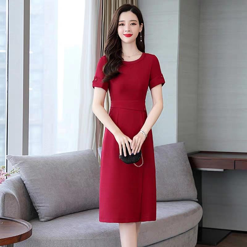 [HCM]ĐẦM VOAN LỤA PHỐI NÚT EO ĐẸP TINH TẾ SANG CHẢNH MS 213