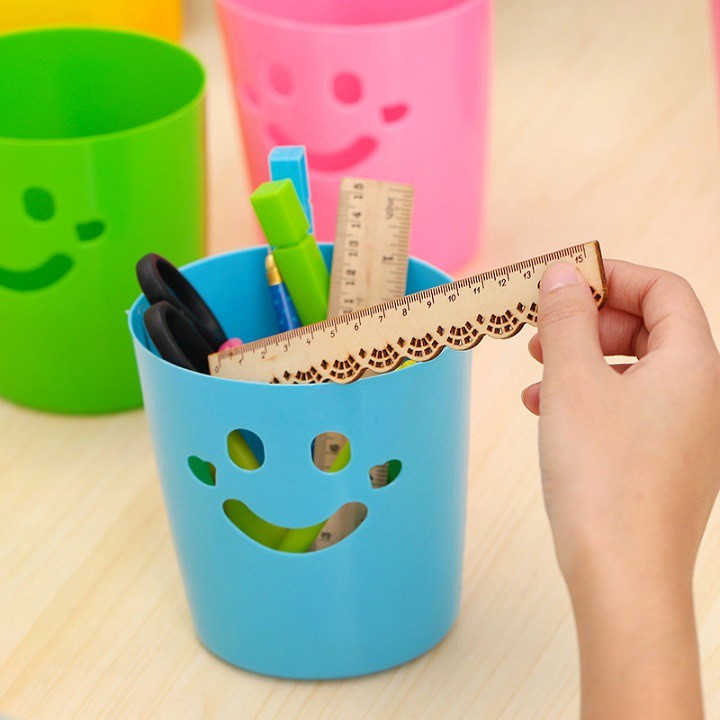 Ống đựng bút đựng bàn chải đánh răng kem đánh răng vật dụng cá nhân đồ trang điểm hình khuôn mặt cười