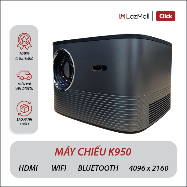 [ TẶNG MÀN CHIẾU PHẢN QUANG ] Máy chiếu mini K950, máy chiếu mini loại mới, máy chiếu phim lên tường, máy chiếu 4k, bảo hành chính hãng 12 tháng 1 đổi 1