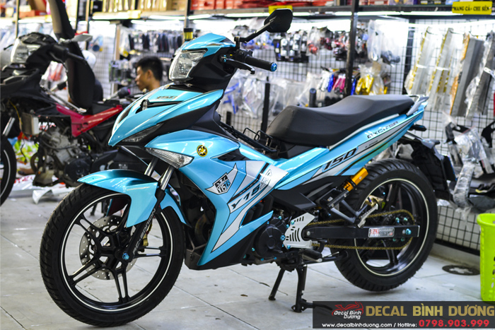 [ẢNH TỰ CHỤP] Tem Xe Exciter 150 Xanh Đen Phiên Bản Y15ZR 🍁 Tem Dán Xe Máy Cao Cấp 🍁 Làm Được Tem Trùm Và Tem Rời