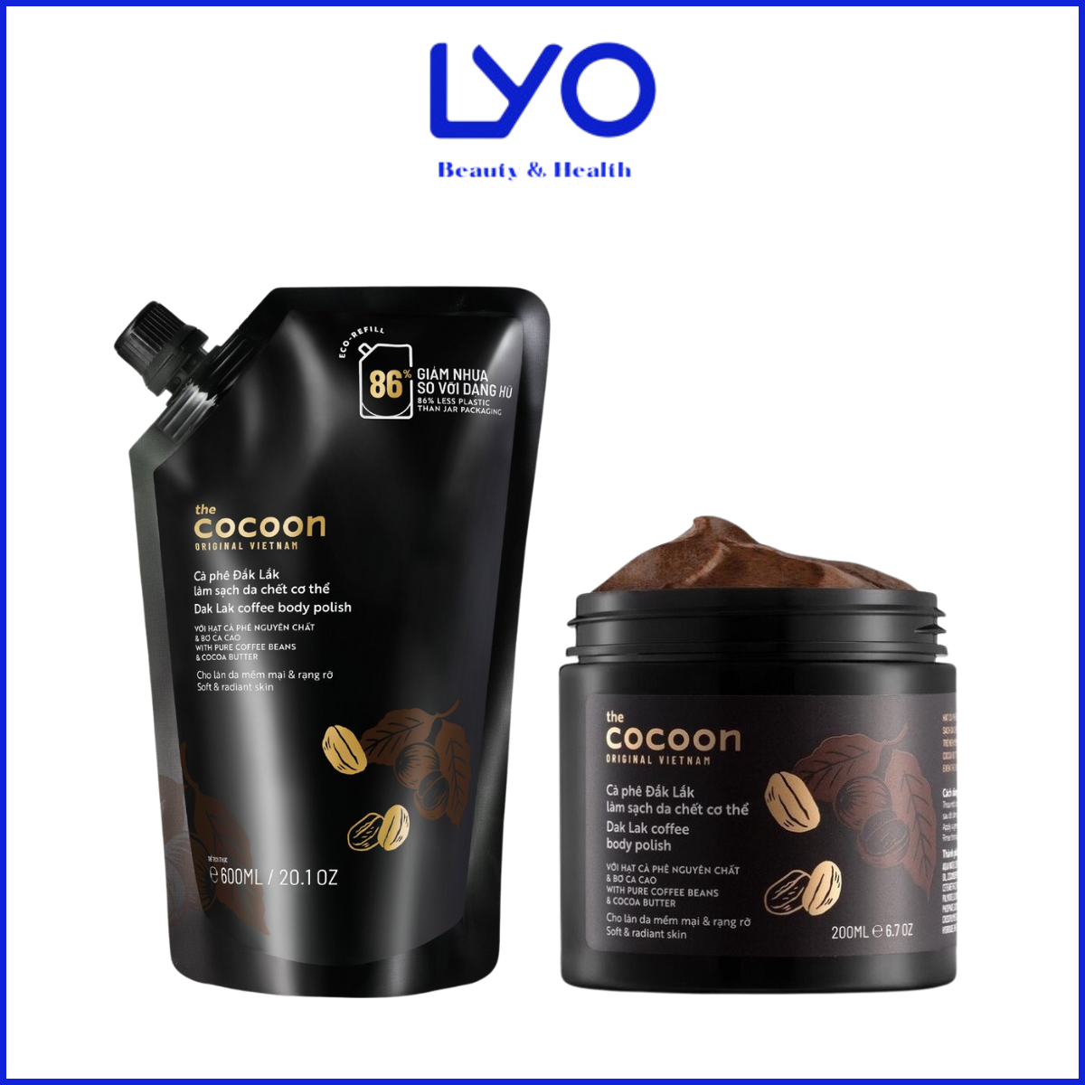Tẩy da chết cà phê cocoon body 200ml.