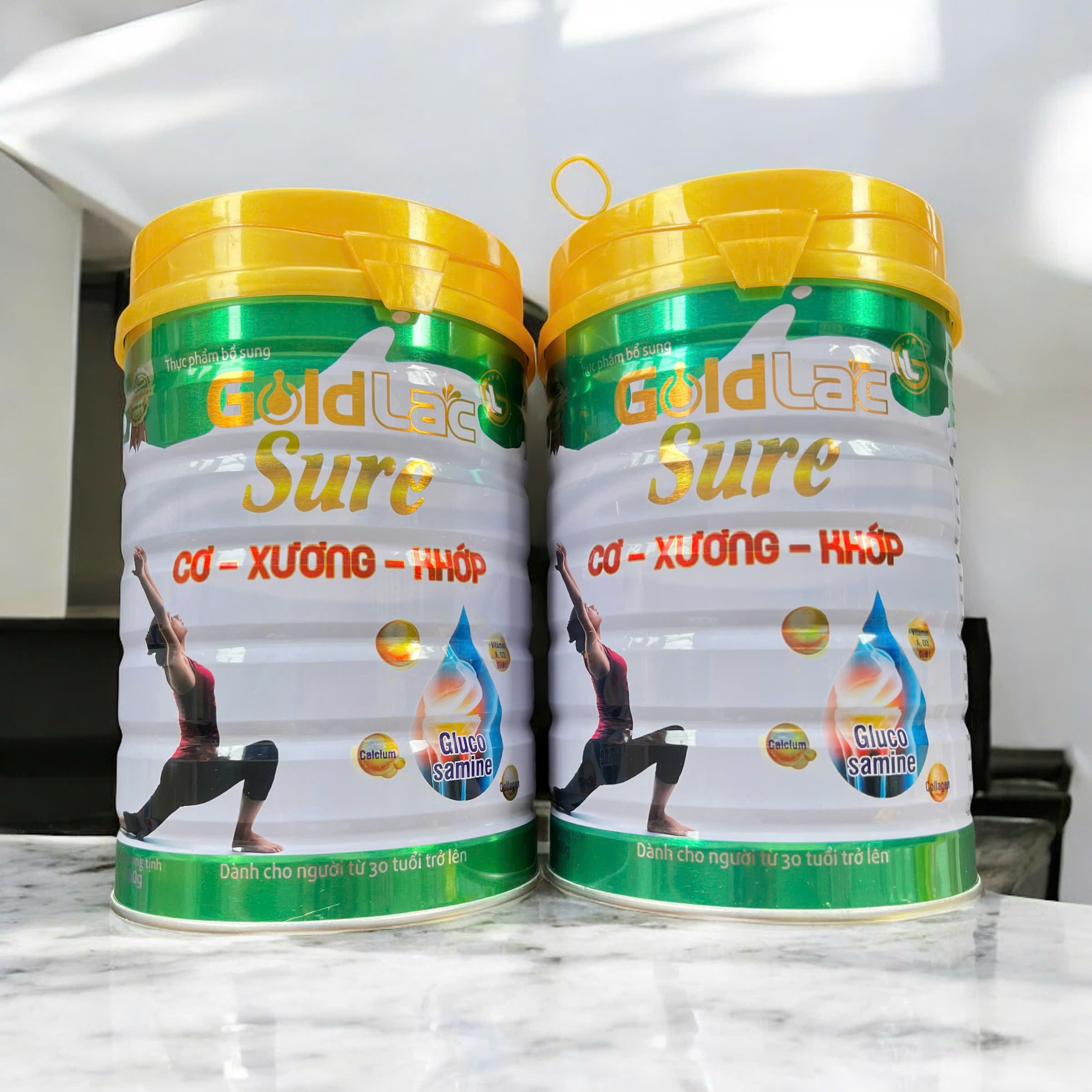 Combo 2 Lon Sữa Goldlac Sure Cơ xương khớp 900g ngừa loãng xương tiểu đường cho người già Dùng được cho người tiểu đường