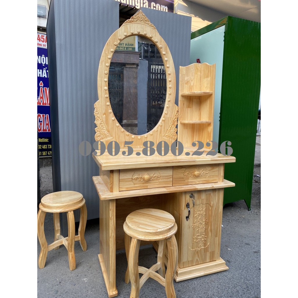 Bàn trang điểm gỗ thông tự nhiên cho phái đẹp