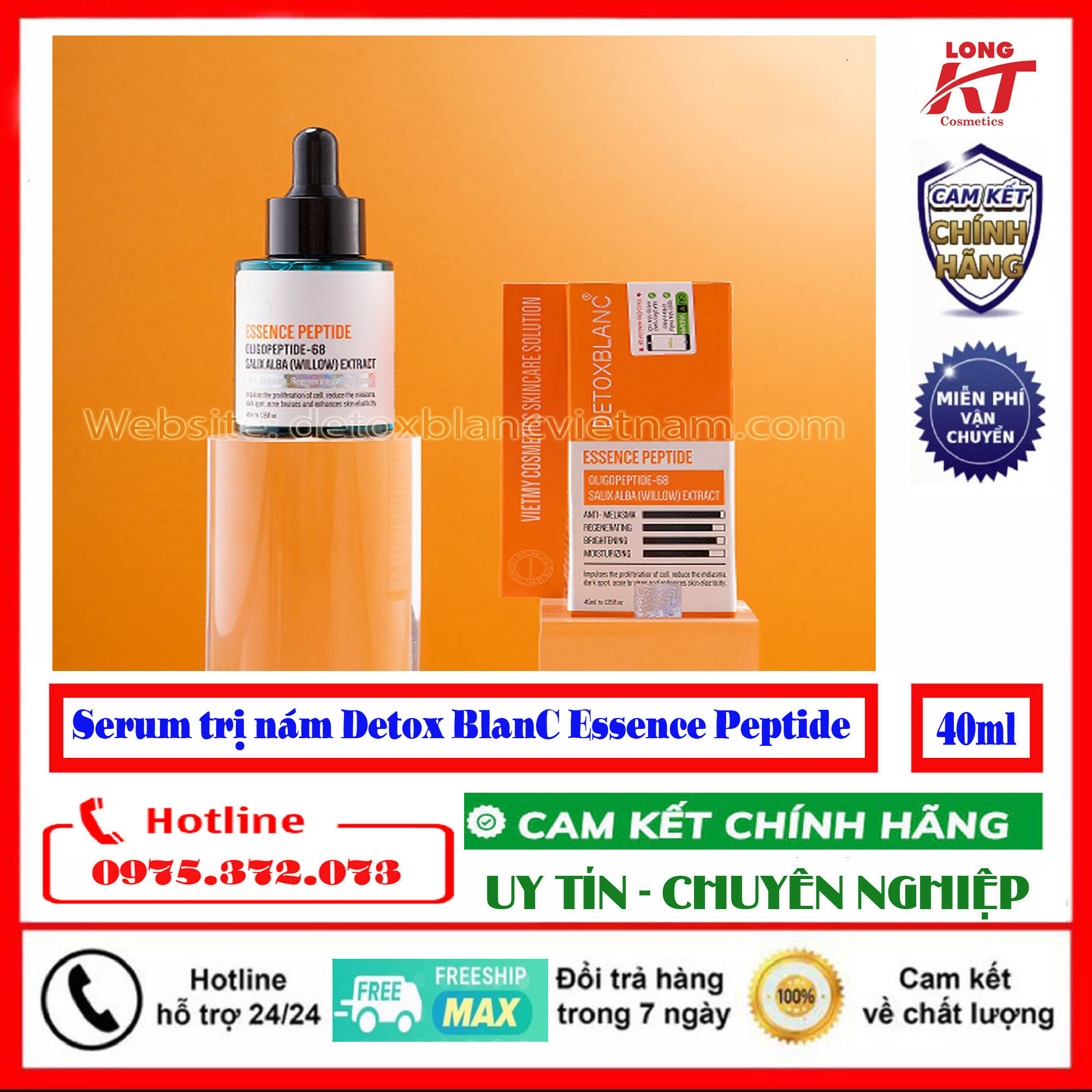 Serum nám Essence Peptide 40ml Detox BlanC - Serum nám tàn nhang đốm nâu Essence Peptide Detox BlanC 40ml