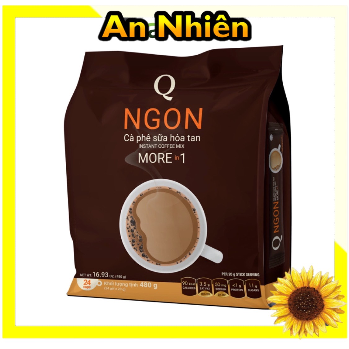 Cà phê sữa pha sẵn Trần Quang 480Gr bao bì mới