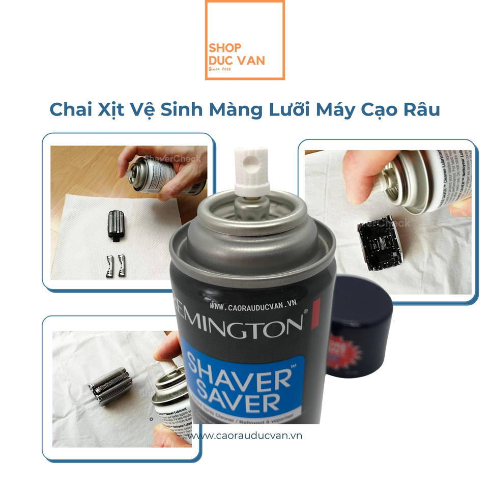 Chai Xịt Vệ Sinh Màng Lưỡi Máy Cạo Râu Remington Braun Philips Panasonic [ Shop Đức Vân ]