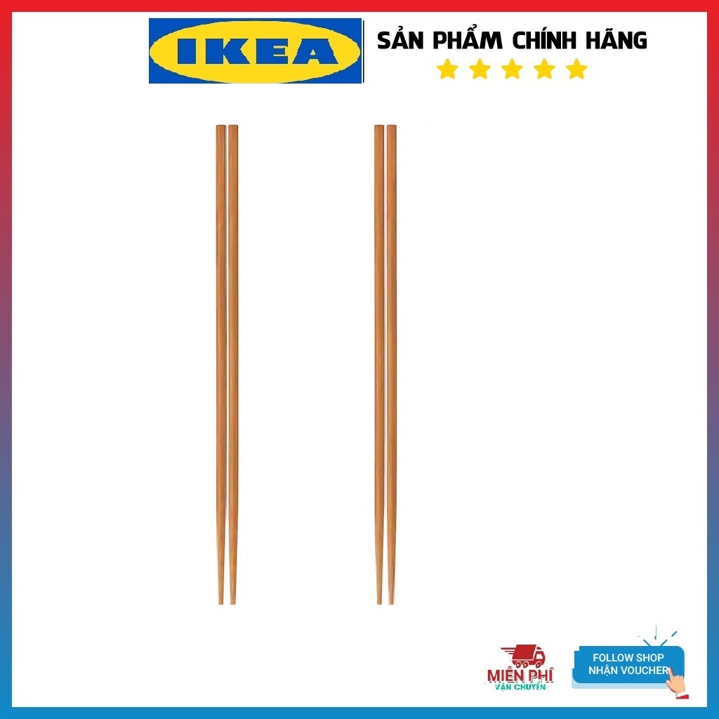 Bộ 4 đũa tre cả dài nấu ăn saltad ikea 30cm ik49