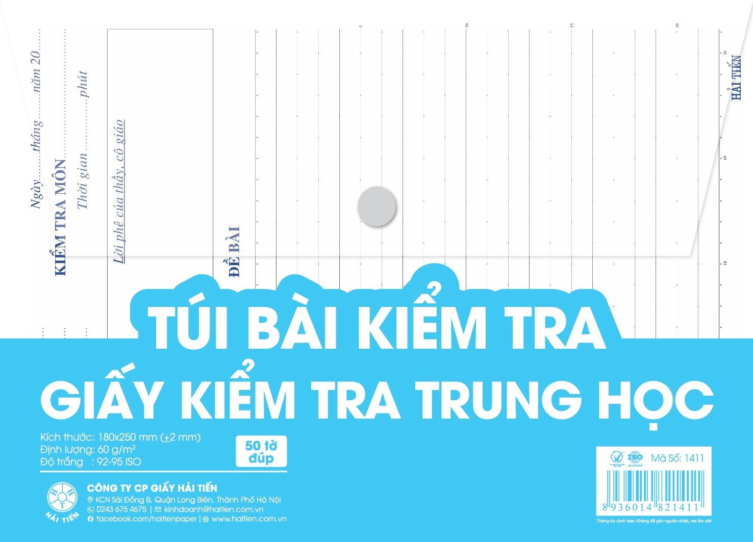 Hải tiến giấy kiểm tra trung học lốc 2 túi