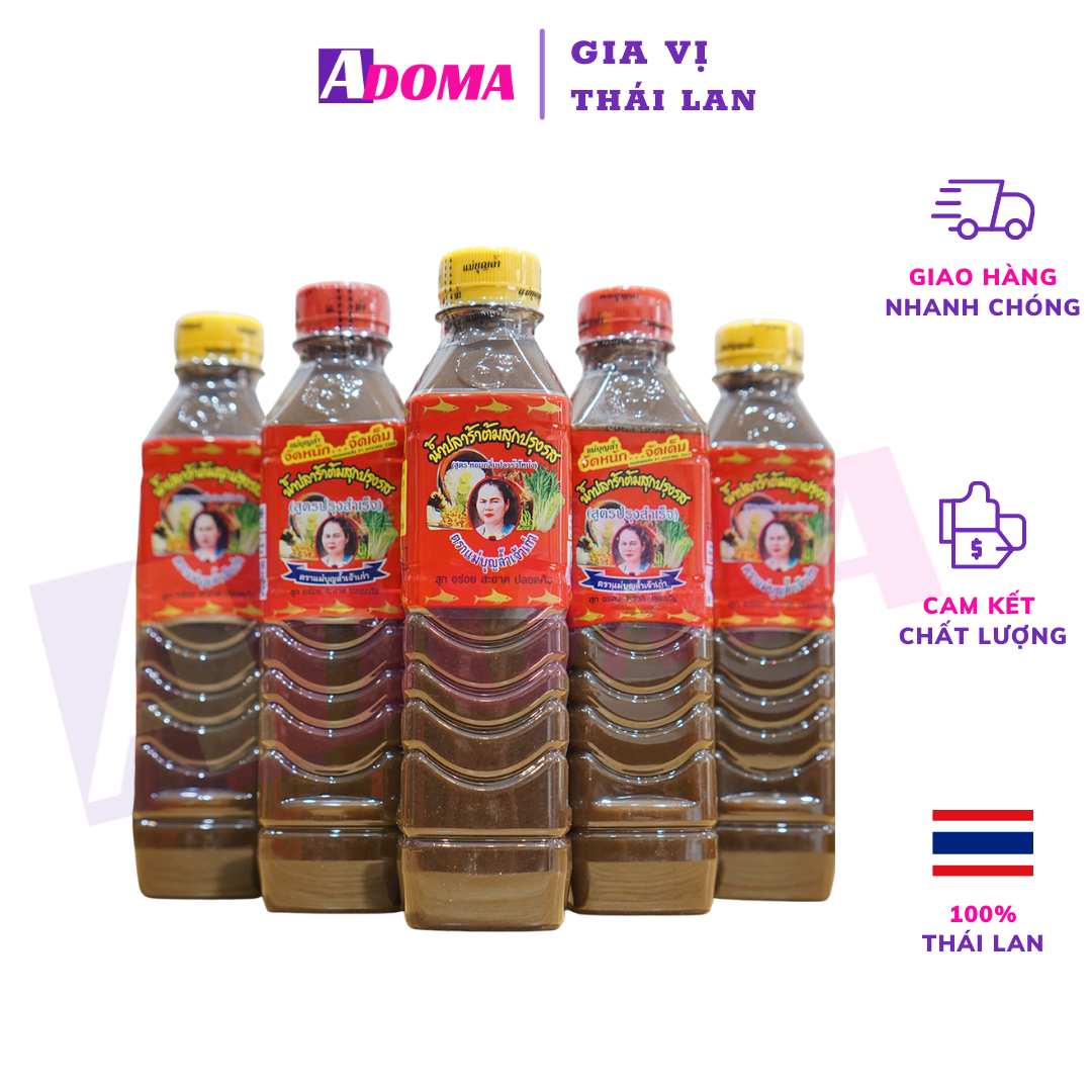 Nước Mắm Thái Lan Làm Gỏi Đu Đủ Somtum ADOMA Ba Khía Chua Cay Maebunlam 400ml Cách Làm Sốt Trộn Sụm Tôm Ghẹ Xoài Thái Lan