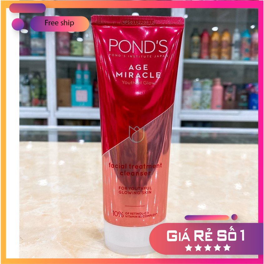 (Mẩu Mới) Sữa Rửa Mặt Pond's Đỏ Thái Lan Tuýp 100g Sạch Nhờn , Trắng Da , Chống Lão Hóa , Cấp Ẩm , Mềm Mịn Da Pond