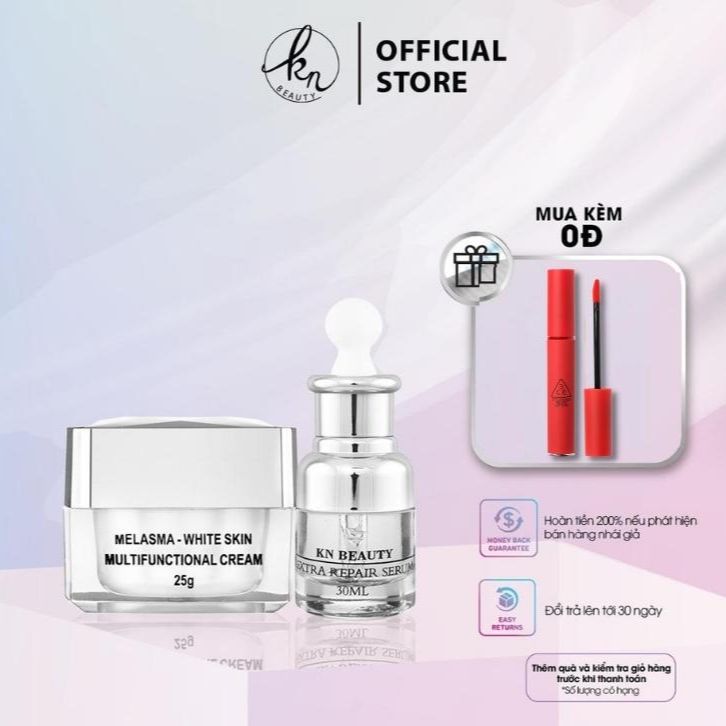 [🎁QUÀ TẶNG] Bộ 2 sản phẩm Trắng Da Ngừa Nám KN Beauty chuyên sâu : Kem dưỡng 25g + Serum 30ml - Phụng Store 2
