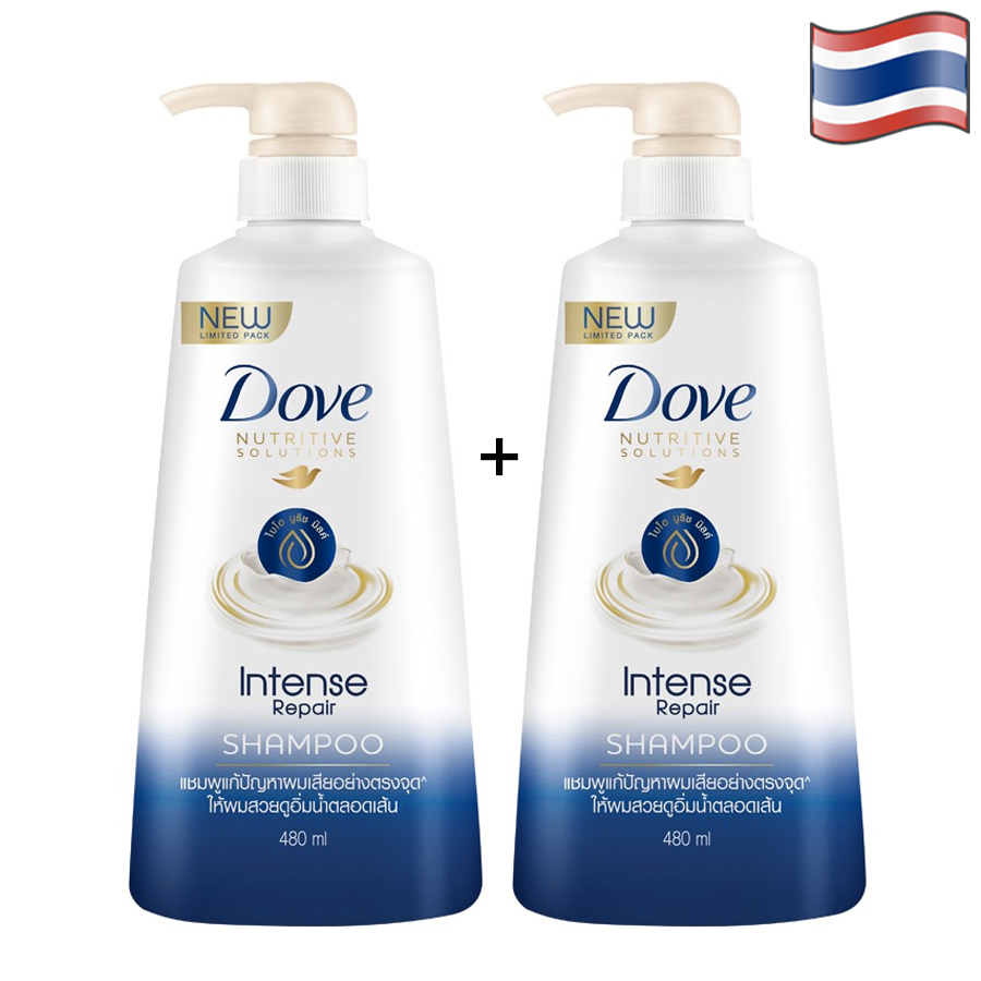 2 CHAI DẦU GỘI DOVE PHỤC HỒI HƯ TỔN, SUÔNG MƯỢT - THÁI LAN - 450ml/chai