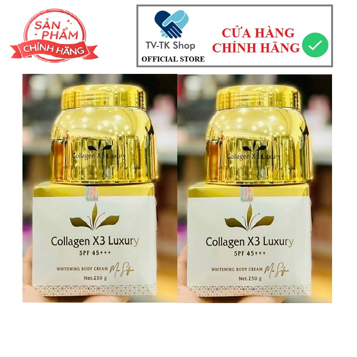 Bộ 2 Kem Body Collagen X3 Luxury Đông Anh 250gr Dưỡng Da Trắng Sáng, Mềm Mịn, Thơm Hương Lâu - Mẫu Mới