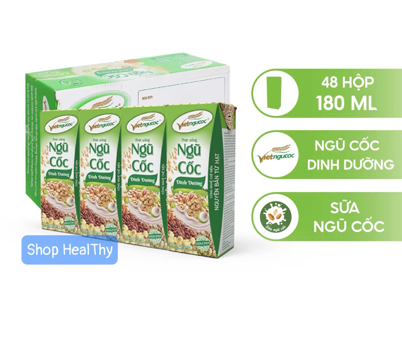 [ĐƠN HOẢ TỐC] 12 Lốc Ngũ Cốc Dinh Dưỡng Việt Ngũ Cốc Lốc 4 Hộp - 180ml/Hộp