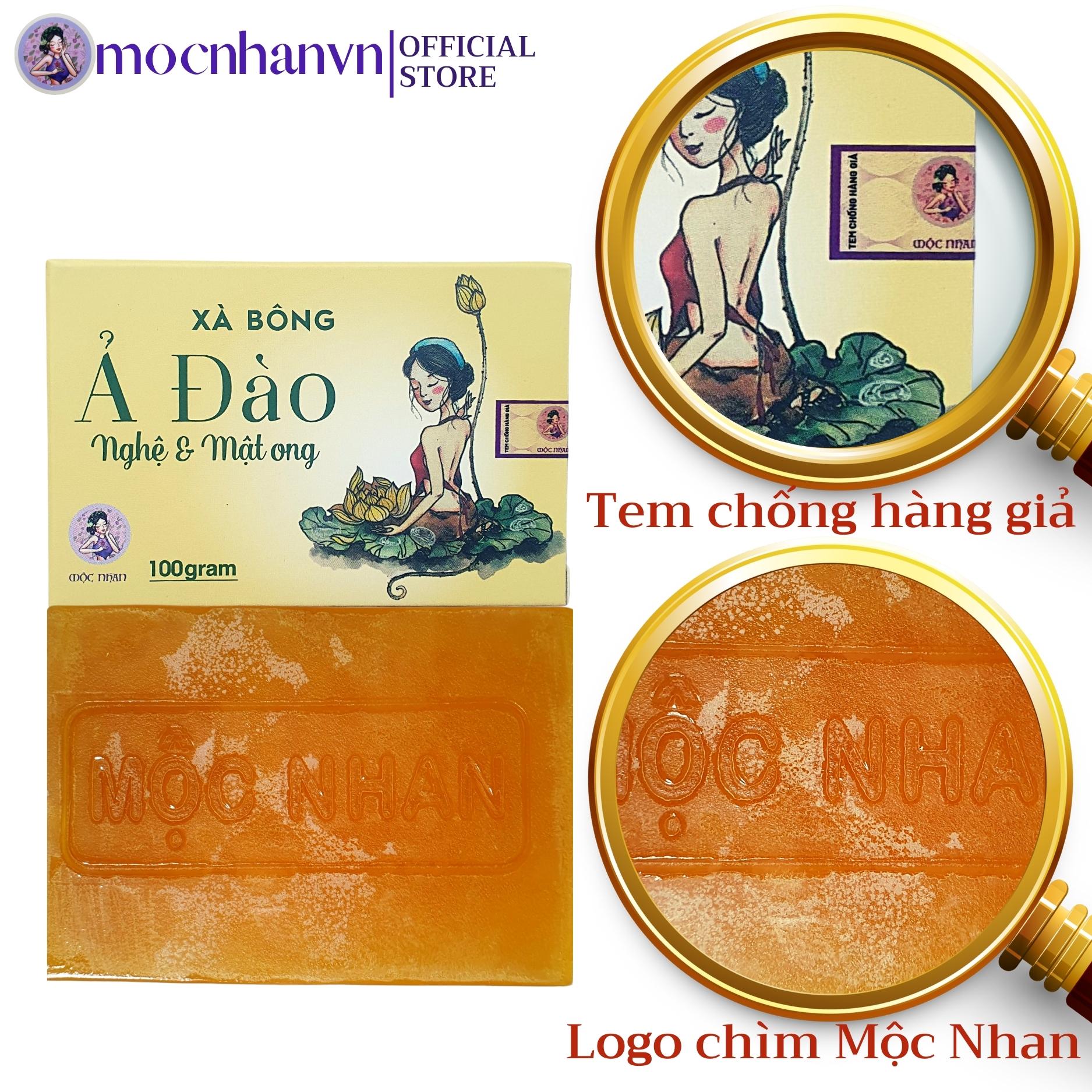 Xà bông nghệ mật ong Ả Đào Mộc Nhan 100gr tắm trắng loại bỏ thâm nám xà phòng handmade 100% thiên nhiên  tặng túi tạo bọt – MOCNHANVN