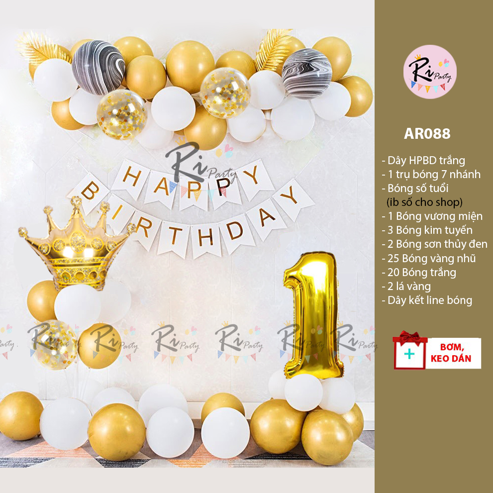 Set bóng trang trí sinh nhật bé trai, bé gái siêu xinh