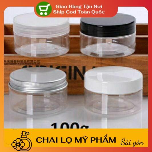 Hũ nhựa pet 100g/200g/250g / hũ đựng mỹ phẩm / chai lọ chiết mỹ phẩm