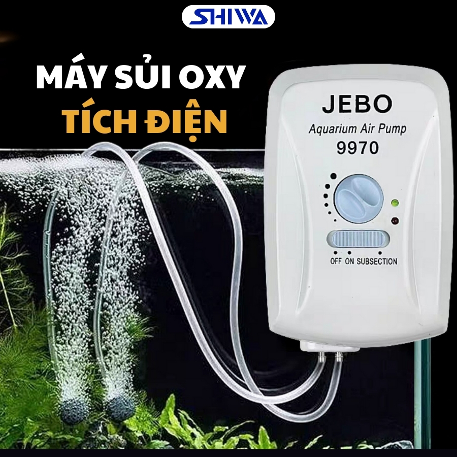 Máy Sủi Oxy Cho Cá / Máy Sủi Oxy Tích Điện CHÍNH HÃNG SOBO SB 368 / Máy Sủi Oxy Siêu Êm Cho Hồ Cá/ Bể Cá Cảnh Shiwa