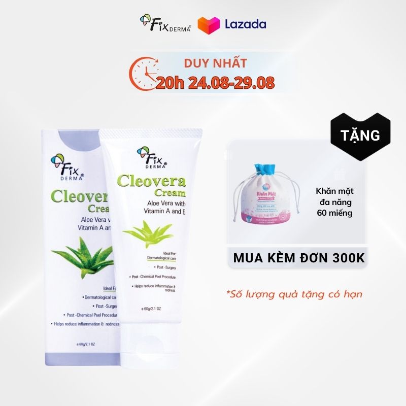 Kem dưỡng ẩm da mặt, kem dưỡng da toàn thân Fixderma Cleovera Cream dưỡng ẩm da mặt, chống nắng, dưỡng thể hiệu quả như sữa dưỡng thể, kem dưỡng trắng da toàn thân 60g - Fixderma Việt Nam
