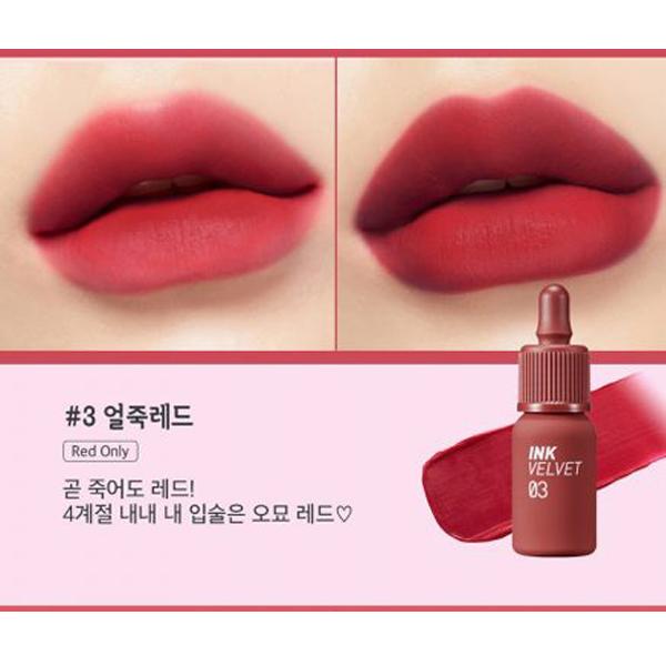 Son Kem Lì Peripera Ink The Velvet 4g No. 3 Red Only