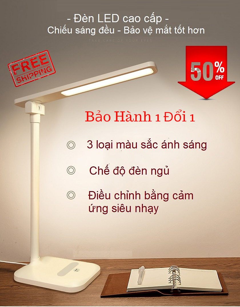 Đèn Bàn Học Bài, Đọc Sách Loại Tốt, Đèn Bàn Học USB Di Động Cao Cấp– 03 Chế Độ Ánh Sáng Vàng Bảo Vệ Mắt Chống Cận. Đèn Đọc Sách Sinh Viên Học Sinh. Có Chế Độ Đèn Ngủ