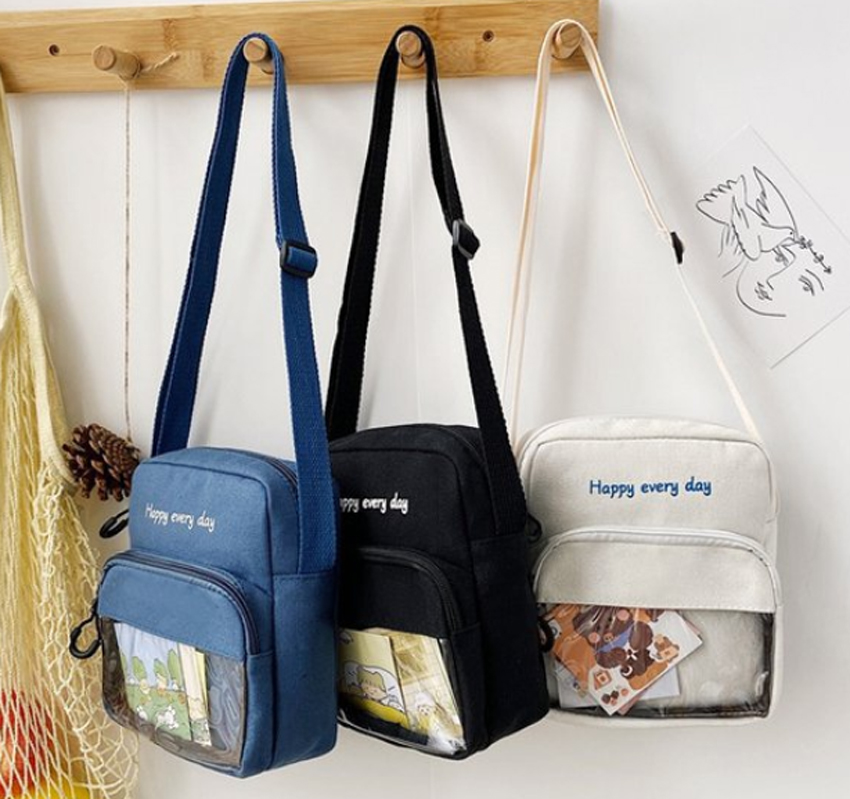 Túi Vải Canvas Đeo Vai Phong Cách Nhật Bản Happy Every Day 455
