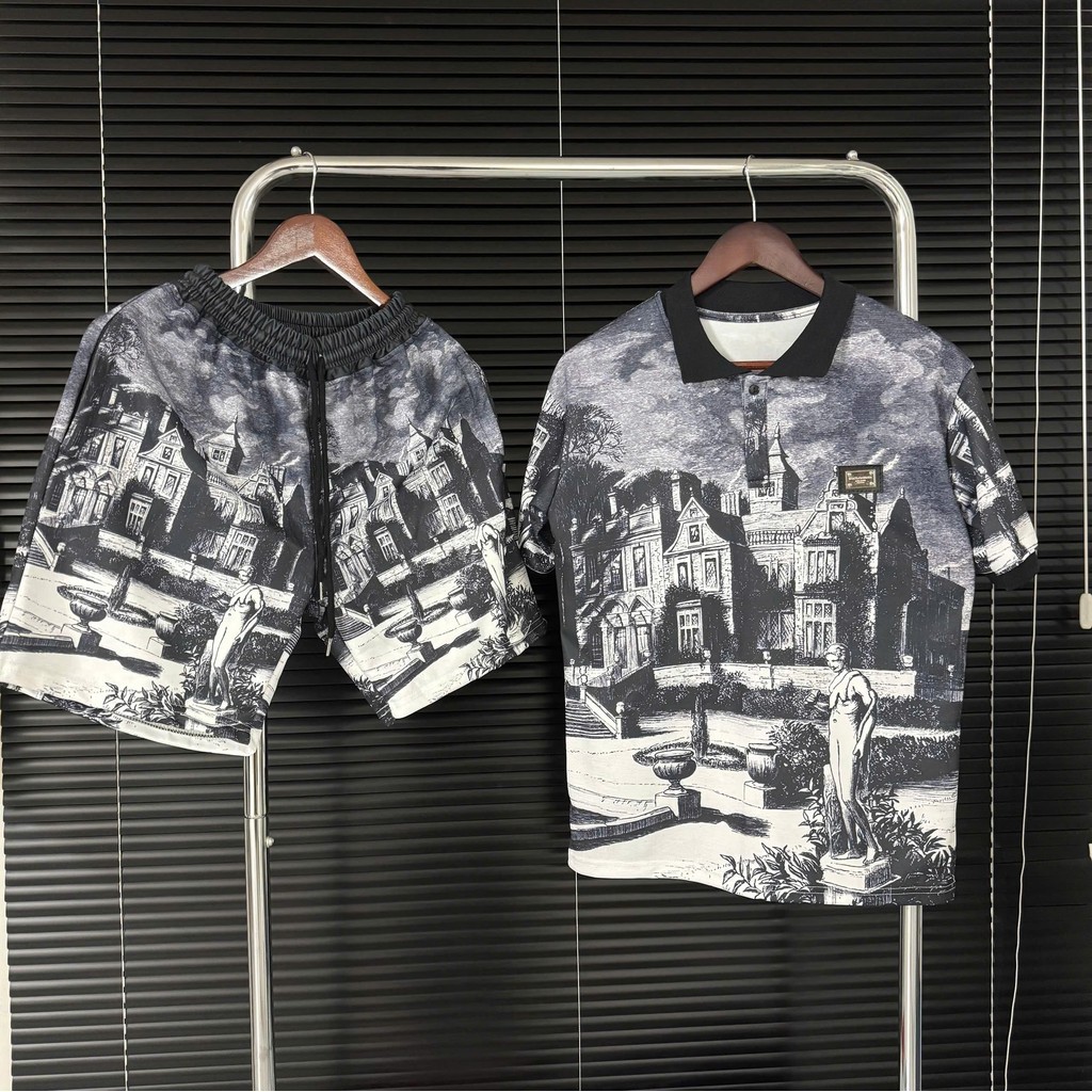 Bộ Quần Áo Nam Ngắn Tay Phối Họa Tiết Nhiều Mẫu Bộ Đồ Nam Cộc Tay Chất Cotton 2 Chiều Thoáng Mát - 4