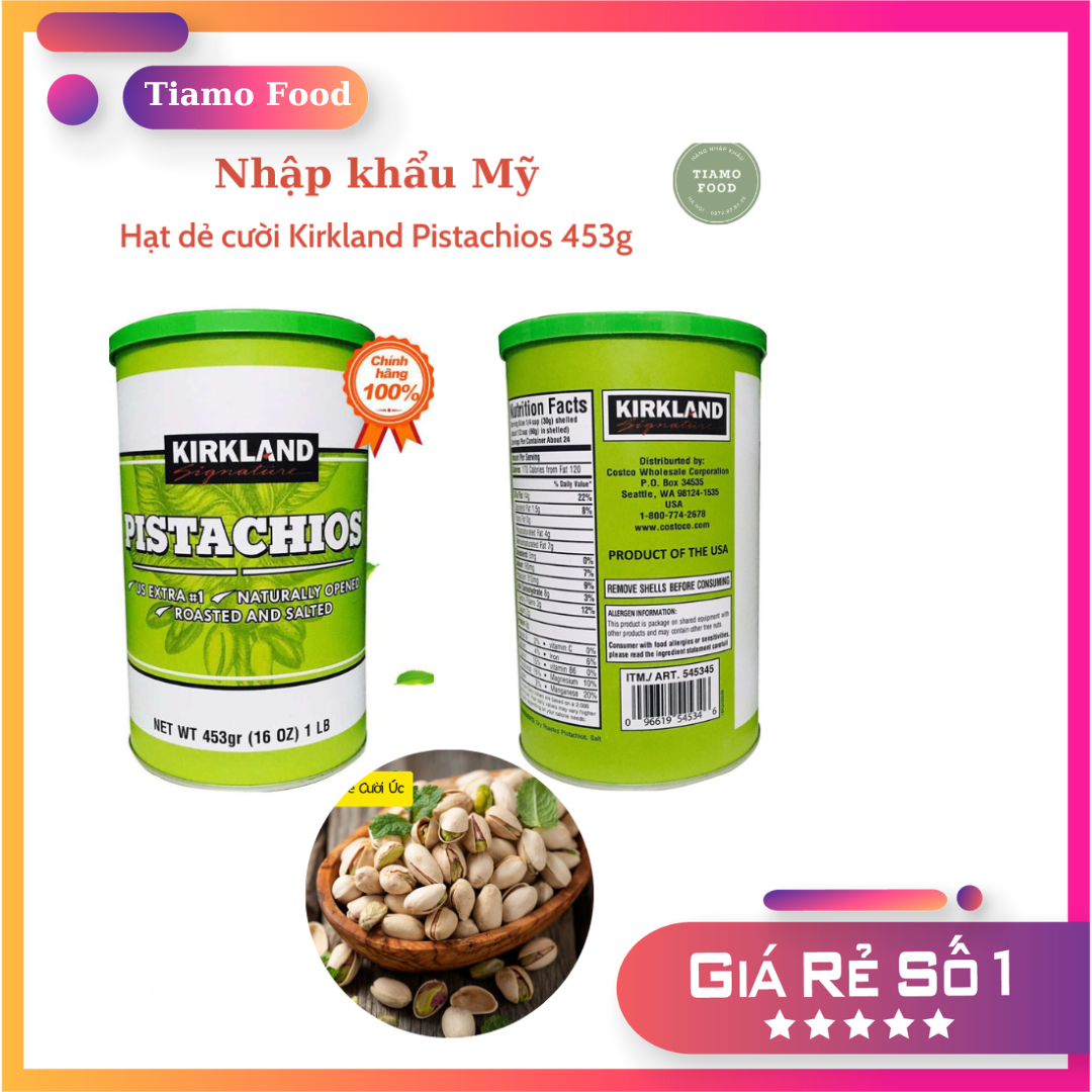 Hạt dẻ cười kirkland mỹ 453g - hạt dẻ cười rang muối, chuẩn hàng nhập khẩu mỹ