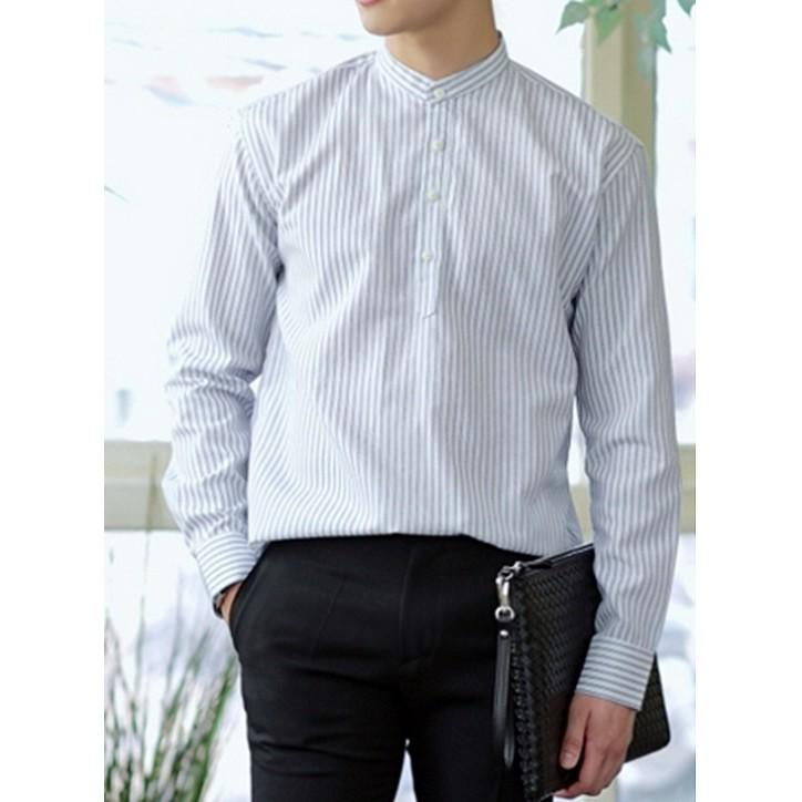 [REPLY] Áo sơ mi nam cổ tàu xỏ tay dài chất cotton - có size lớn XXL REPLY1992