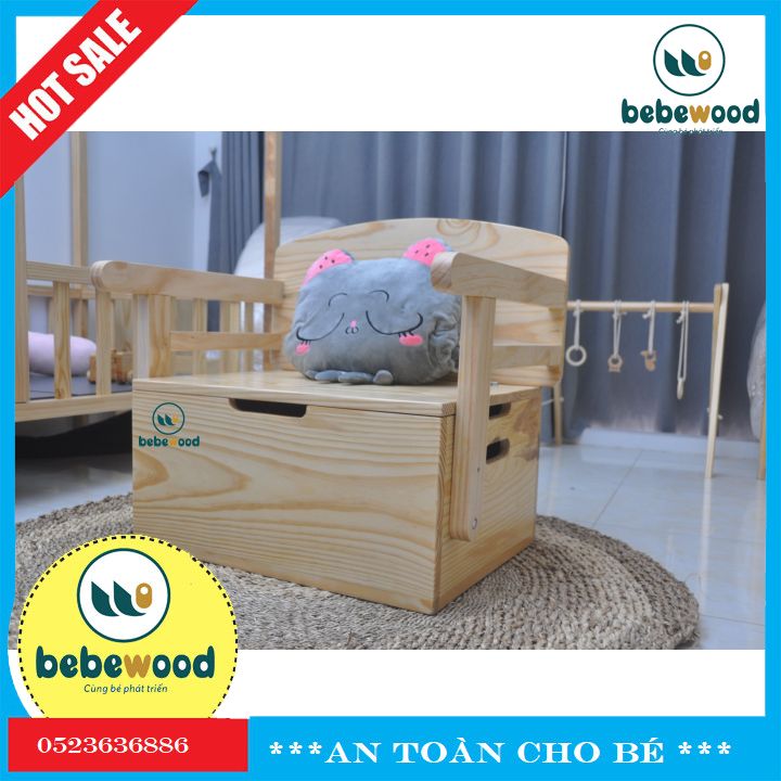 Ghế Bàn Học Ba Chức Năng Bằng Gỗ Tự Nhiên - Bebewood