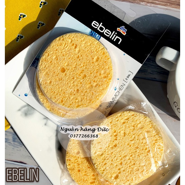 Set 2 miếng bọt biển rửa mặt ebelin đức - kháng khuẩn