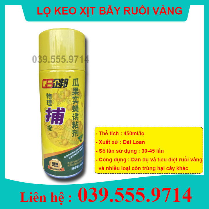 Diệt ruồi vàng, côn trùng dạng chai xịt 450ml - Hiệu quả ngay khi sử dụng, an toàn cho người dùng
